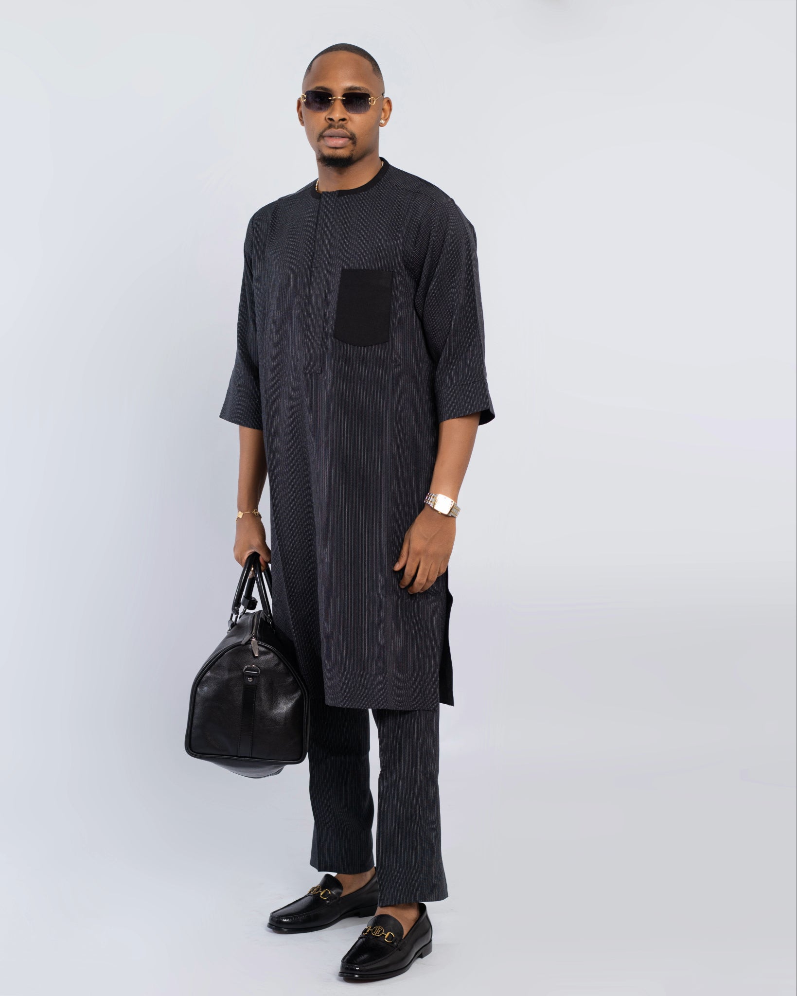 Shadow pinstripe kaftan