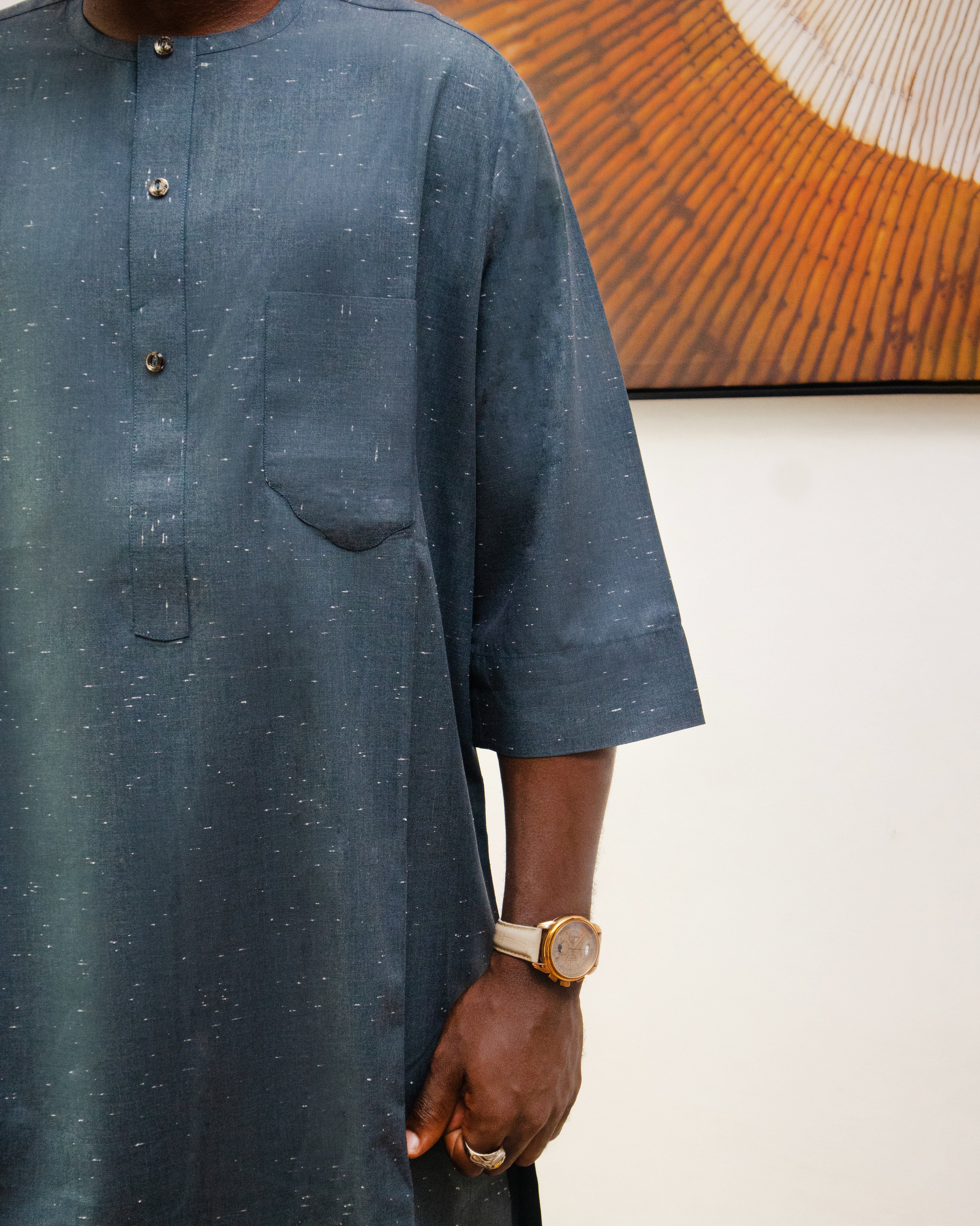 Ash blue dotted kaftan