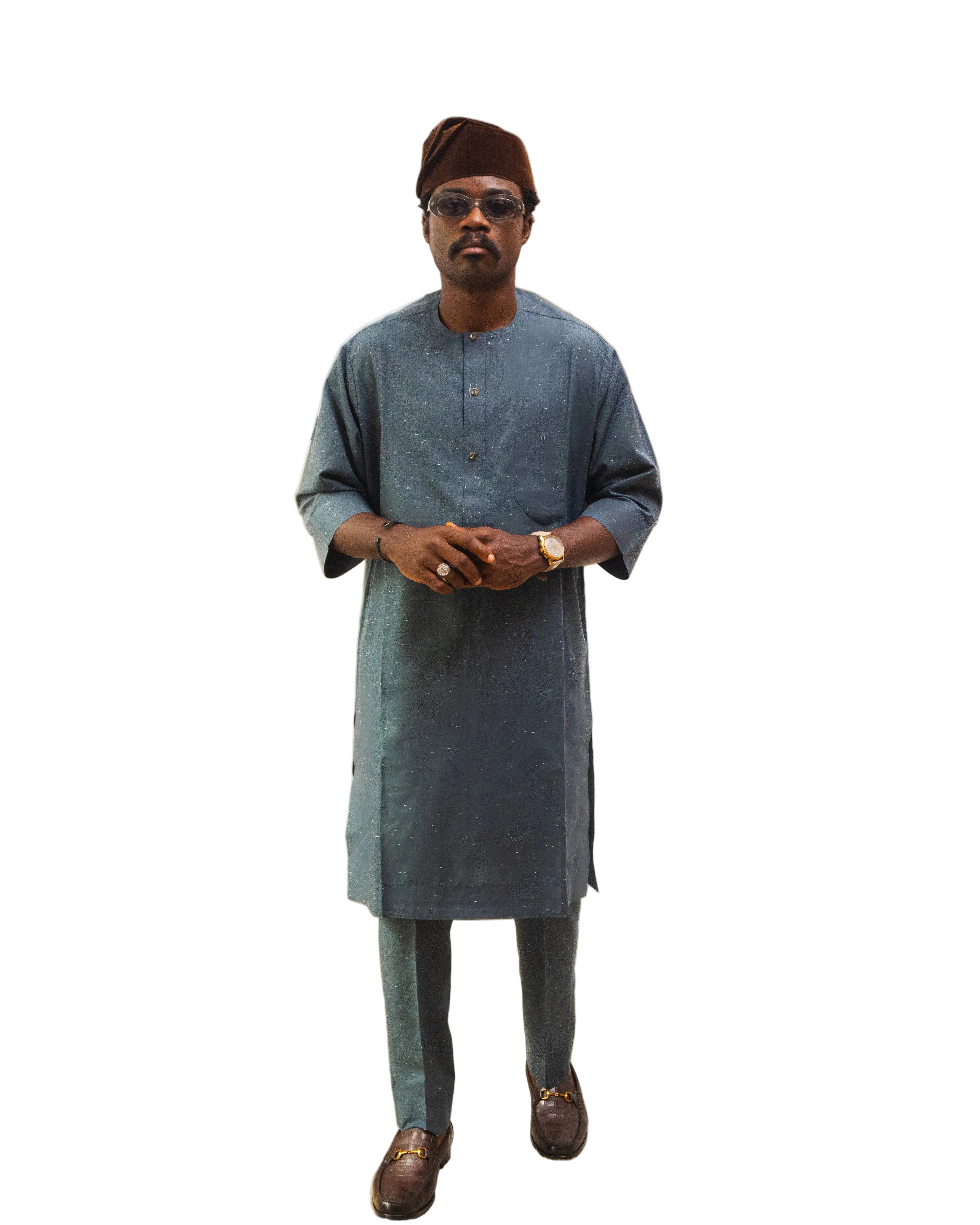 Ash blue dotted kaftan